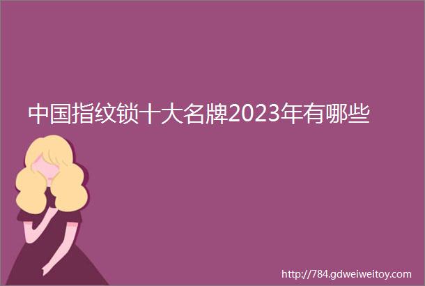 中国指纹锁十大名牌2023年有哪些
